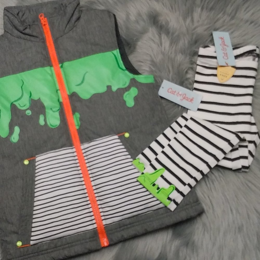 NEW.Halloween Slime.Legging&Vest Set. Size:XS